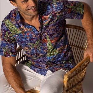 Tori Richard Christmas Van Gogh Hawaiian Shirt - NWT